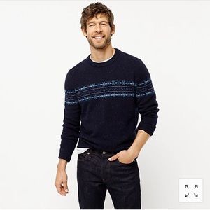 J.Crew Men’s Fair Isle Donegal Crewneck Sweater